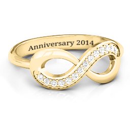 Infinity Ring with Single Accent Row