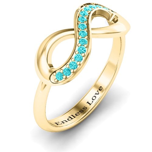 Infinity Ring with Single Accent Row