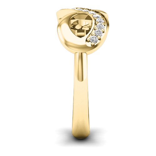 Infinity Ring with Single Accent Row – 10K Yellow Gold with White Premium Zirconia