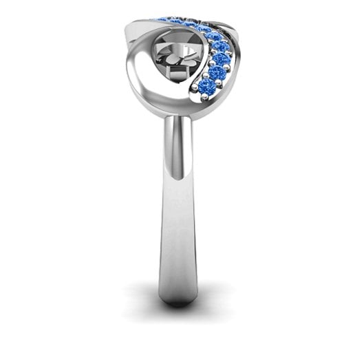 Infinity Ring with Single Accent Row