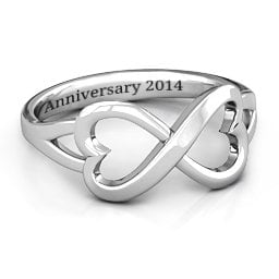 Simple Double Heart Infinity Ring