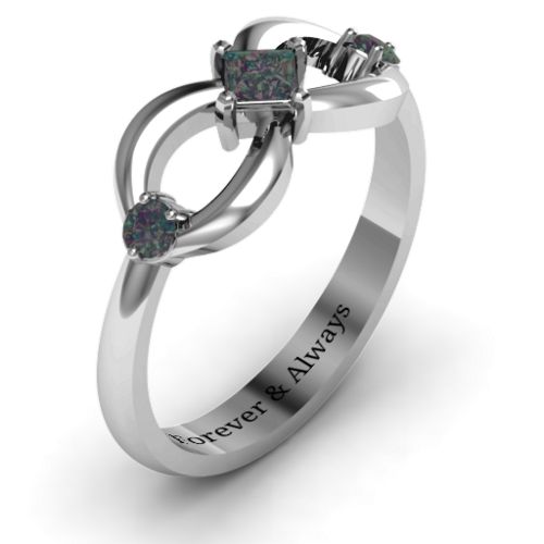 Princess Infinity Ring – Sterling Silver with Alexandrite