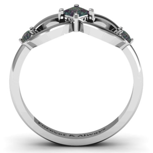 Princess Infinity Ring – Sterling Silver with Alexandrite