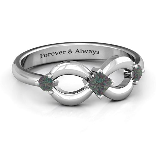 Princess Infinity Ring – Sterling Silver with Alexandrite
