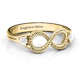Braided Infinity Ring with Two Stones