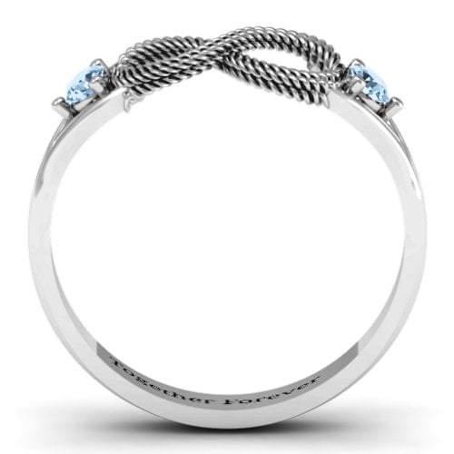 Braided Infinity Ring with Two Stones