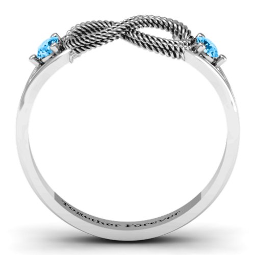 Braided Infinity Ring with Two Stones