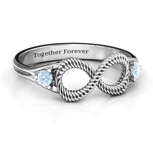 Braided Infinity Ring with Two Stones