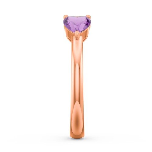 Two Hearts to Infinity Ring – 10K Rose Gold with Cubic Zirconia and Amethyst