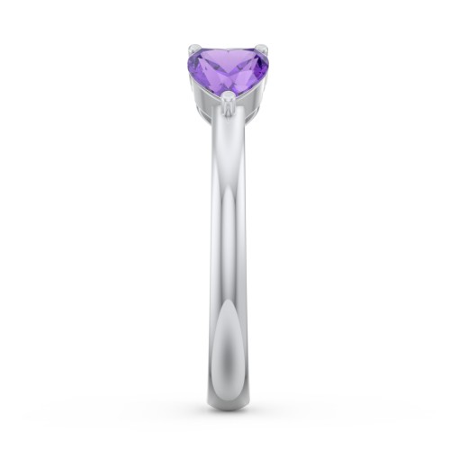 Two Hearts to Infinity Ring – Sterling Silver with Amethyst