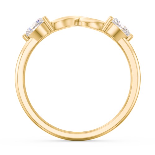 Two Hearts to Infinity Ring – 10K Yellow Gold with Cubic Zirconia