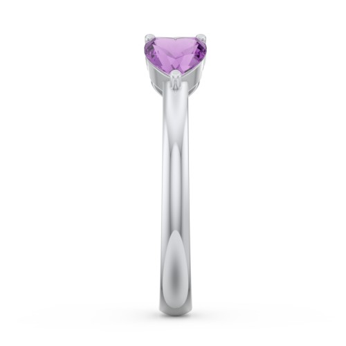 Two Hearts to Infinity Ring – Sterling Silver with Cubic Zirconia and Amethyst
