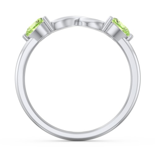 Two Hearts to Infinity Ring – Sterling Silver with Peridot