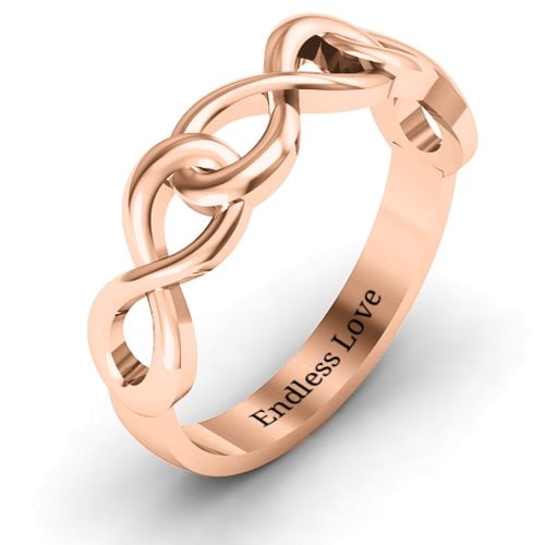 Triple Entwined Infinity Ring – 10K Rose Gold