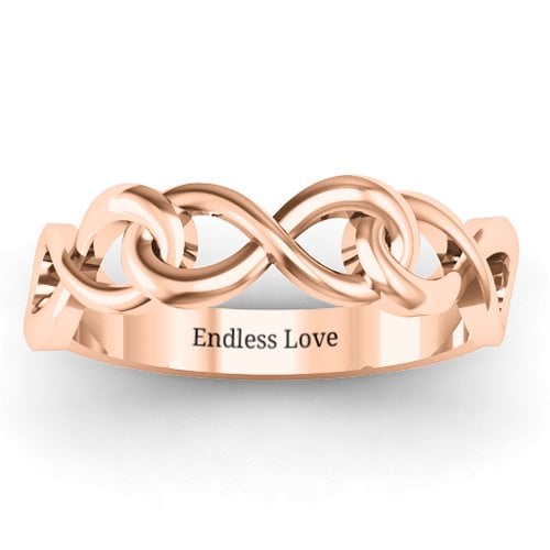Triple Entwined Infinity Ring – 10K Rose Gold