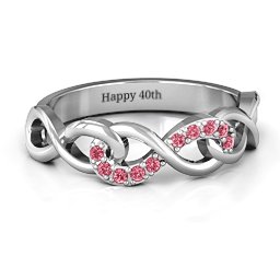 Triple Entwined Infinity Ring with Accents