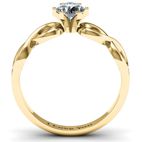 Solitaire Infinity Ring – 10K Yellow Gold with Cubic Zirconia