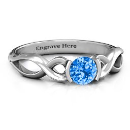 Half Bezel Infinity Ring