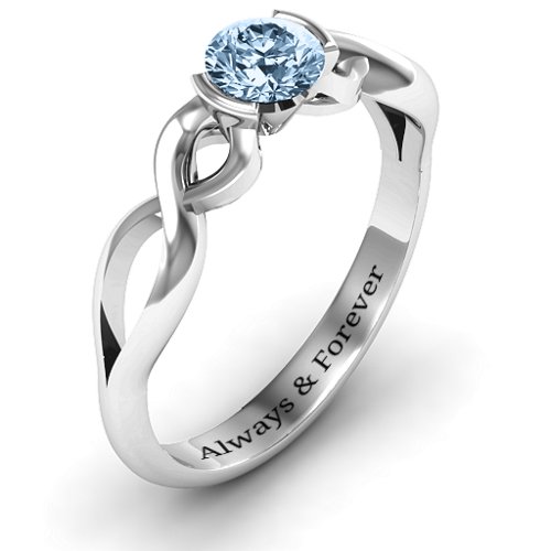 Half Bezel Infinity Ring