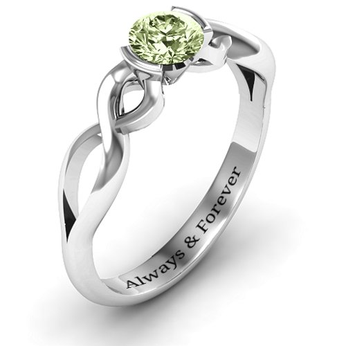 Half Bezel Infinity Ring