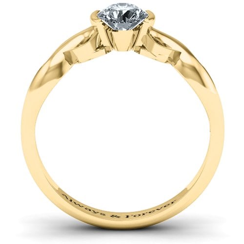 Half Bezel Infinity Ring – 10K Yellow Gold with Diamond