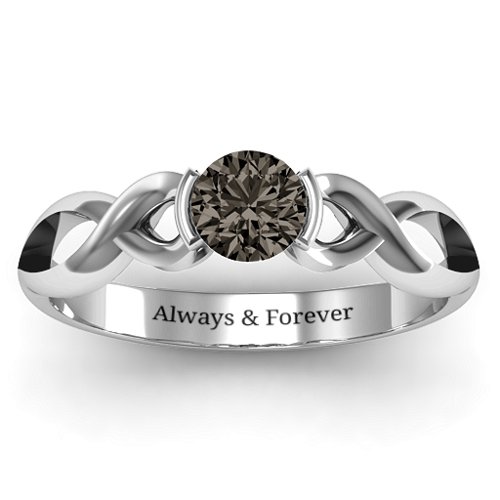 Half Bezel Infinity Ring