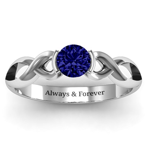 Half Bezel Infinity Ring
