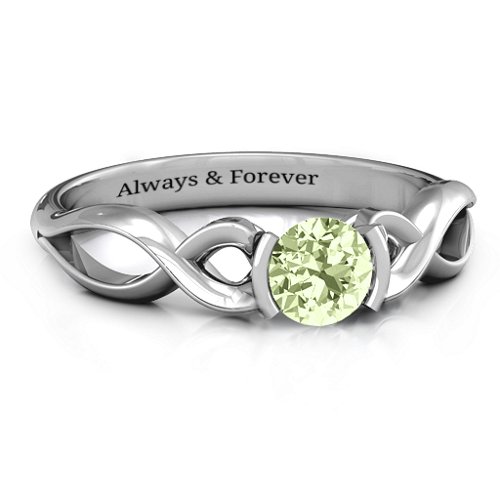 Half Bezel Infinity Ring