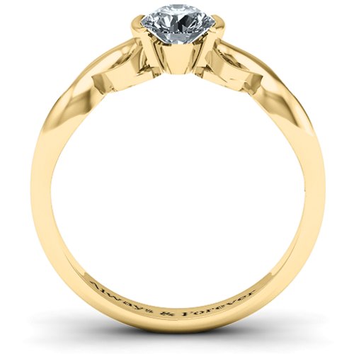 Half Bezel Infinity Ring – 10K Yellow Gold with Diamond