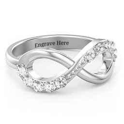 Birthstone Infinity Accent Ring in 925 Sterling Silver with Cubic Zirconia