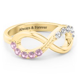 Birthstone Infinity Accent Ring