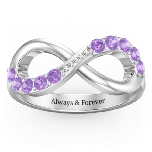 Birthstone Infinity Accent Ring