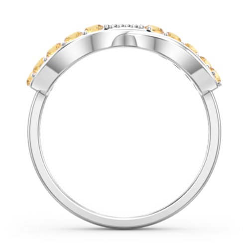 Birthstone Infinity Accent Ring – Sterling Silver with Citrine