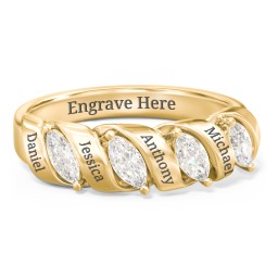 Spiral Marquise Row Ring