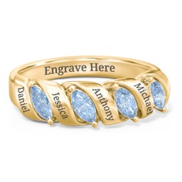 Spiral Marquise Row Ring