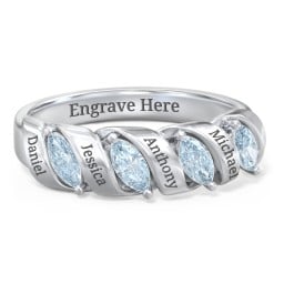 Spiral Marquise Row Ring