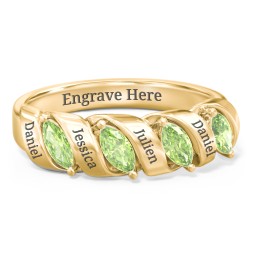 Spiral Marquise Row Ring