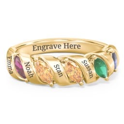 Spiral Marquise Row Ring