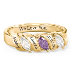 Spiral Marquise Row Ring