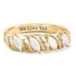 Spiral Marquise Row Ring