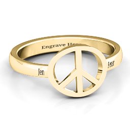 Shanti Peace Ring in 10K Solid Yellow Gold