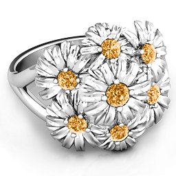 In Full Bloom Ring in 925 Sterling Silver with Citrine