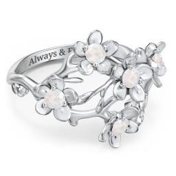 Garden Party Ring in 925 Sterling Silver with Opal