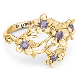 Garden Party Ring in 10K Solid Yellow Gold with Alexandrite