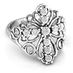 Sparkling Spirituality Cross Ring