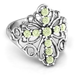 Sparkling Spirituality Cross Ring