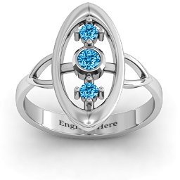 "Soulful Window" Ring in 925 Sterling Silver with Blue Topaz