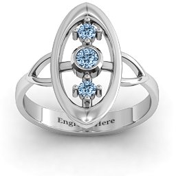 "Soulful Window" Ring in 925 Sterling Silver with Aquamarine