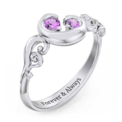 "Cradle of Love" Ring – Sterling Silver with Amethyst