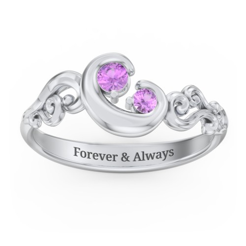 "Cradle of Love" Ring – Sterling Silver with Amethyst